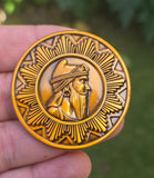 Maharaja Ranjit Singh 1837 Lahore Mint Memorial Coin Antique Gold Plated STOR Shere Punjab Token