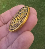 Sikh Gurbani YES NO Decision Coin Antique Gold Finish Khalsa Gift Toss Dilemma HH Singh Kaur Souvenir