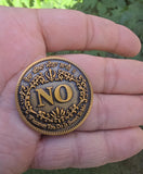 Sikh Gurbani YES NO Decision Coin Antique Gold Finish Khalsa Gift Toss Dilemma HH Singh Kaur Souvenir
