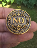 Sikh Gurbani YES NO Decision Coin Antique Gold Finish Khalsa Gift Toss Dilemma HH Singh Kaur Souvenir