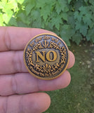 Sikh Gurbani YES NO Decision Coin Antique Gold Finish Khalsa Gift Toss Dilemma HH Singh Kaur Souvenir