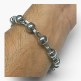 Chrome Plated Steel Meditation Simarna Bracelet Sikh Mala Beads praying Talisman