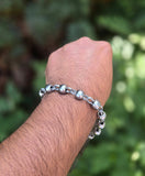 Chrome Plated Steel Meditation Simarna Bracelet Sikh Mala Beads praying Talisman