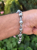 Chrome Plated Steel Meditation Simarna Bracelet Sikh Mala Beads praying Talisman