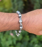 Chrome Plated Steel Meditation Simarna Bracelet Sikh Mala Beads praying Talisman