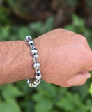 Chrome Plated Steel Meditation Simarna Bracelet Sikh Mala Beads praying Talisman