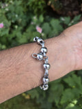 Chrome Plated Steel Meditation Simarna Bracelet Sikh Mala Beads praying Talisman