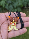 Evil Eye Shield Rudraksha Double Acrylic Tooth Nazar Protection Pendant Necklace Talisman Amulet Adjustable Cord U98