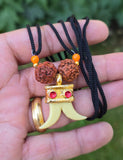 Evil Eye Shield Rudraksha Double Acrylic Tooth Nazar Protection Pendant Necklace Talisman Amulet Adjustable Cord U98