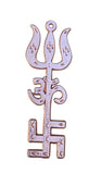 Tri Shakti Pendant Om Trishul Swastika Pure Copper Hindu Spiritual Amulet Talisman Evil Eye Protection Necklace CC53
