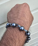 Solid Sarbloh Manka Bracelet Simrana Meditation Praying Beads Unisex Kara CC55 Loha Kada
