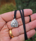 Lord Ganesh Pendant Silver Colour Stainless Steel Nazar Protection UK A38 Hindu black dori