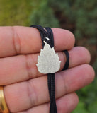 Lord Ganesh Pendant Silver Colour Stainless Steel Nazar Protection UK A38 Hindu black dori