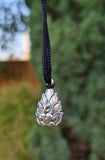 Lord Ganesh Pendant Silver Colour Stainless Steel Nazar Protection UK A38 Hindu black dori