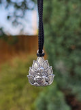 Lord Ganesh Pendant Silver Colour Stainless Steel Nazar Protection UK A38 Hindu black dori