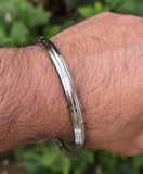 Stainless Steel Kara Sikh Bangle Singh Kaur Kada Lines Punjabi Bracelet Y10R New Dori Unisex Karha