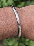 Stainless Steel Kara Sikh Bangle Singh Kaur Lines Kada Punjabi Bracelet W23 New Unisex Dori Karha