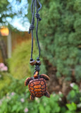 Acrylic Turtle Tortoise Tibetan Style Good Luck Talisman Dori Necklace Ref A39 Bohemian Positive energy boho design Amulet