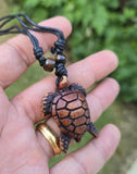 Acrylic Turtle Tortoise Tibetan Style Good Luck Talisman Dori Necklace Ref A39 Bohemian Positive energy boho design Amulet