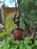 Acrylic Turtle Tortoise Tibetan Style Good Luck Talisman Dori Necklace Ref A39 Bohemian Positive energy boho design Amulet