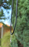 Stainless Steel Om Aum Pendant Adjustable Black Dori Hindu Necklace A40 Amulet