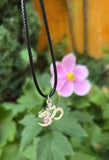 Stainless Steel Om Aum Pendant Adjustable Black Dori Hindu Necklace A40 Amulet