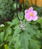 Stainless Steel Om Aum Pendant Adjustable Black Dori Hindu Necklace A40 Amulet