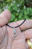 Stainless Steel Light Bulb Pendant Adjustable Black Dori Talisman Necklace A41
