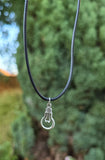 Stainless Steel Light Bulb Pendant Adjustable Black Dori Talisman Necklace A41