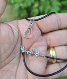 Stainless Steel Light Bulb Pendant Adjustable Black Dori Talisman Necklace A41