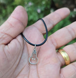 Stainless Steel Light Bulb Pendant Adjustable Black Dori Talisman Necklace A41
