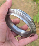 Sarbloh Chakri Kara Lines Collar Sikh Kada Heavy UFO Design Bangle Pure Iron A54