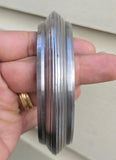 Sarbloh Chakri Kara Lines Collar Sikh Kada Heavy UFO Design Bangle Pure Iron A54
