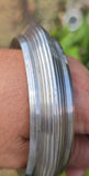 Sarbloh Chakri Kara Lines Collar Sikh Kada Heavy UFO Design Bangle Pure Iron A54