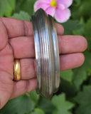 Sarbloh Chakri Kara Lines Collar Sikh Kada Heavy UFO Design Bangle Pure Iron A54