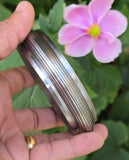 Sarbloh Chakri Kara Lines Collar Sikh Kada Heavy UFO Design Bangle Pure Iron A54