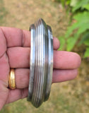 Sarbloh Chakri Kara Lines Collar Sikh Kada Heavy UFO Design Bangle Pure Iron A54