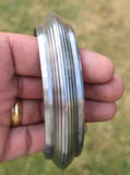 Sarbloh Chakri Kara Lines Collar Sikh Kada Heavy UFO Design Bangle Pure Iron A54