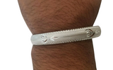 Silver Plated Kara Laser Engraved Khanda Kada Sikh Khalsa Punjabi Bangle Gift U2G Unisex