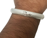 Silver Plated Kara Laser Engraved Khanda Kada Sikh Khalsa Punjabi Bangle Gift U2G Unisex