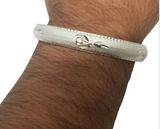 Silver Plated Kara Laser Engraved Khanda Kada Sikh Khalsa Punjabi Bangle Gift U2G Unisex