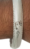 Silver Plated Kara Laser Engraved Khanda Kada Sikh Khalsa Punjabi Bangle Gift U2G Unisex