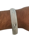 Silver Plated Kara Laser Engraved Khanda Sikh Bangle Khalsa Singh Kaur Kada U3 Unisex Bracelet