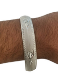 Silver Plated Kara Laser Engraved Khanda Sikh Bangle Khalsa Singh Kaur Kada U3 Unisex Bracelet