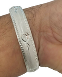 Silver Plated Kara Laser Engraved Khanda Sikh Bangle Khalsa Singh Kaur Kada U3 Unisex Bracelet