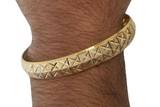 Two Tone Kara Silver Gold Plated XX Cross Design Bangle Hindu Sikh Singh Kaur U4R Bracelet Unisex Kada