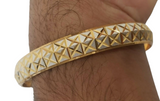 Two Tone Kara Silver Gold Plated XX Cross Design Bangle Hindu Sikh Singh Kaur U4R Bracelet Unisex Kada