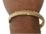 Two Tone Kara Silver Gold Plated XX Cross Design Bangle Hindu Sikh Singh Kaur U4R Bracelet Unisex Kada