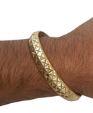 Two Tone Kara Silver Gold Plated XX Cross Design Bangle Hindu Sikh Singh Kaur U4R Bracelet Unisex Kada