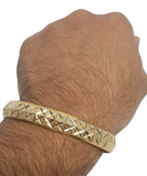 Two Tone Kara Silver Gold Plated XX Cross Design Bangle Hindu Sikh Singh Kaur U4R Bracelet Unisex Kada